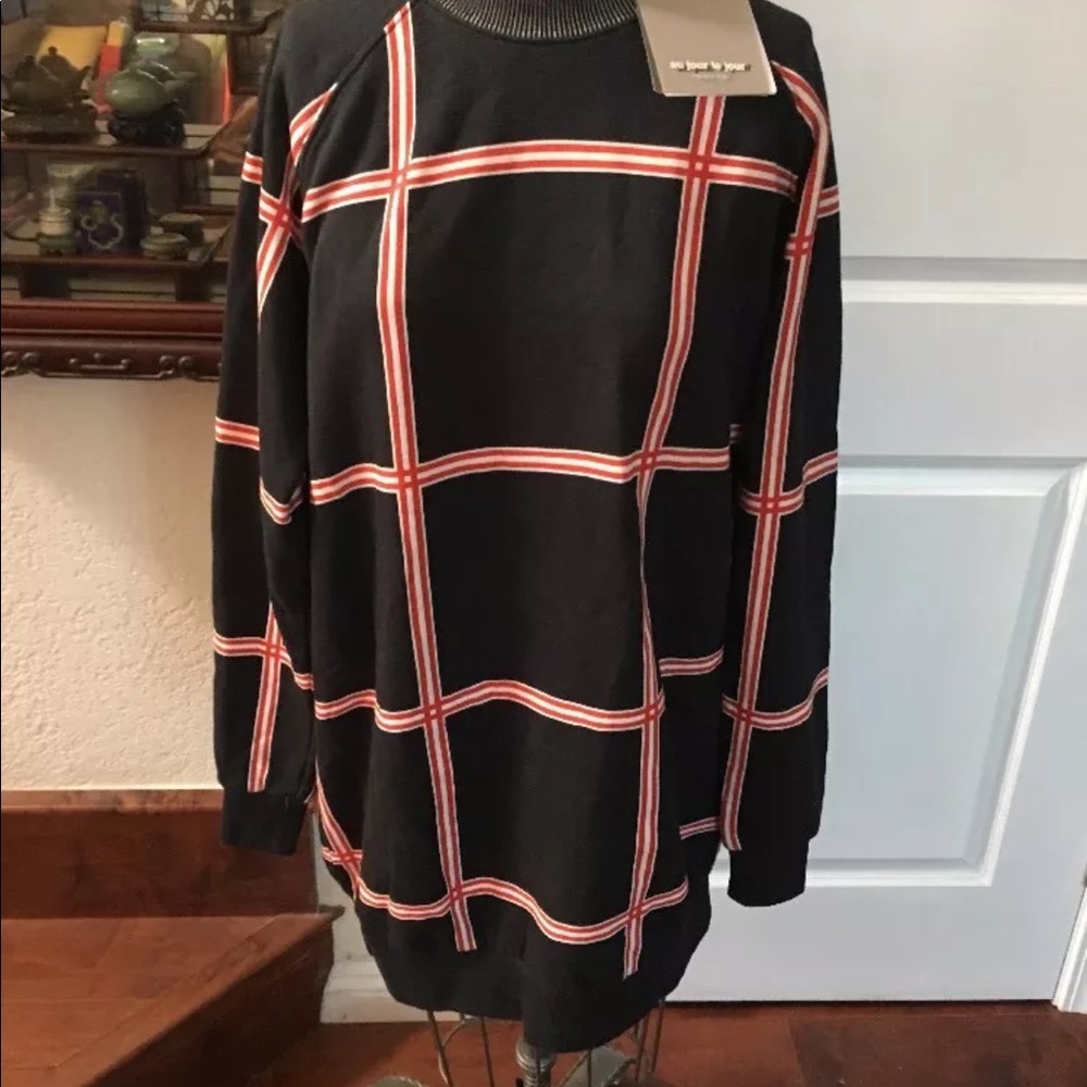 Au Jour Le Maxi Sweatshirt Dress  Plaid Window